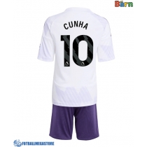 Fotballdrakt Barn Manchester United Matheus Cunha #10 Bortedraktsett 2025-26 Kortermet (+ Korte bukser)